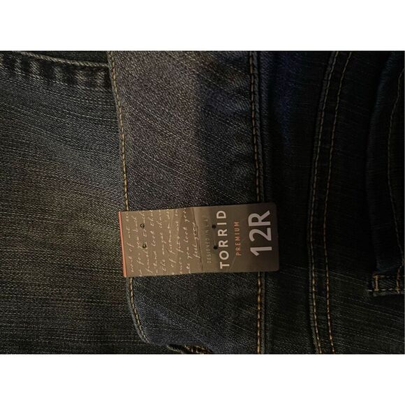 NWT Torrid Premium Womens Blue Dark-Wash Straight-Leg Jeggings Jeans Size 12R - Picture 9 of 16